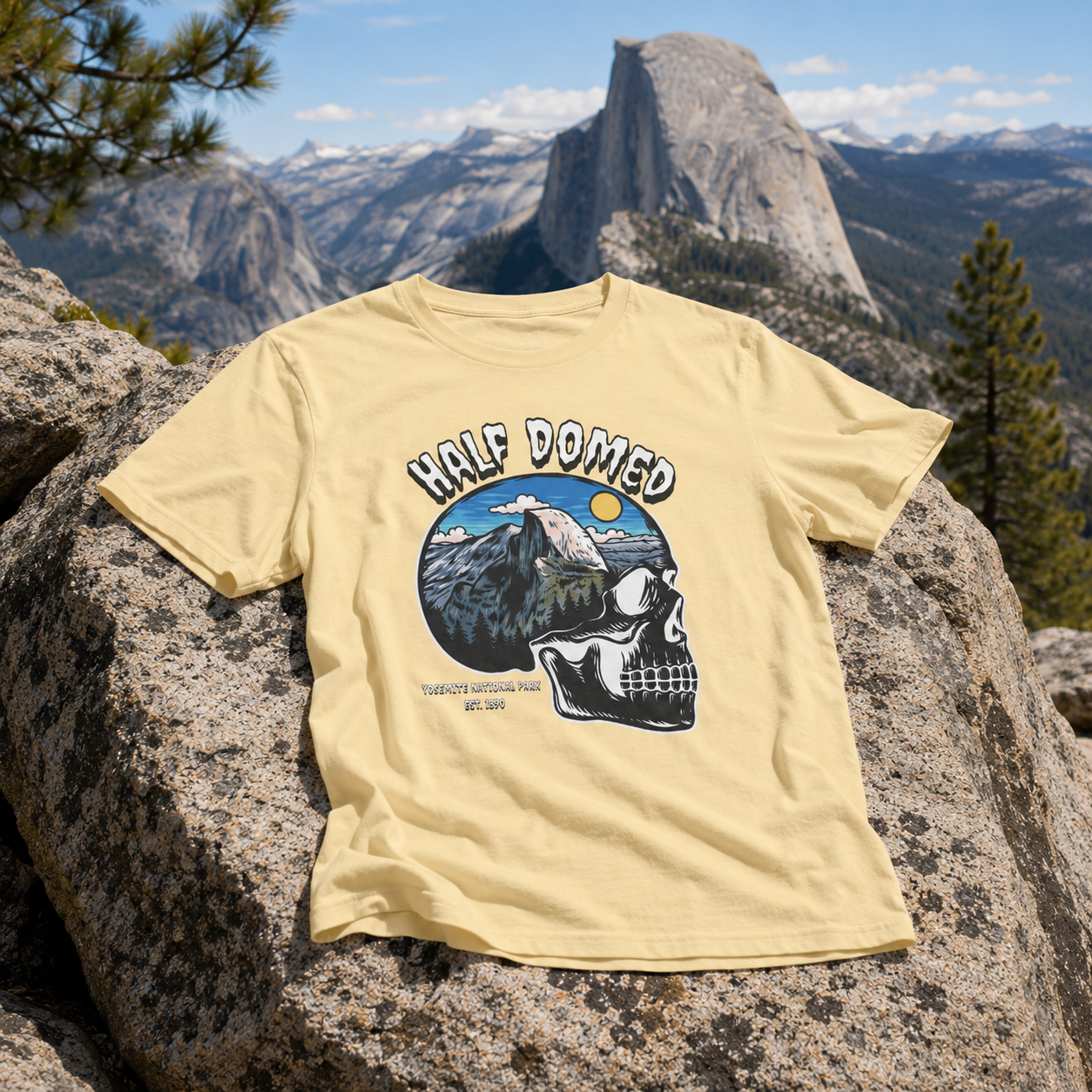 Half Domed Yosemite Graphic Tee – Earth Tones