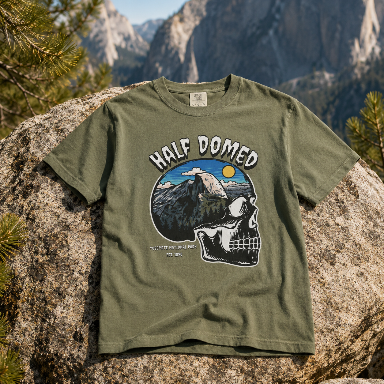 Half Domed Yosemite Graphic Tee – Earth Tones