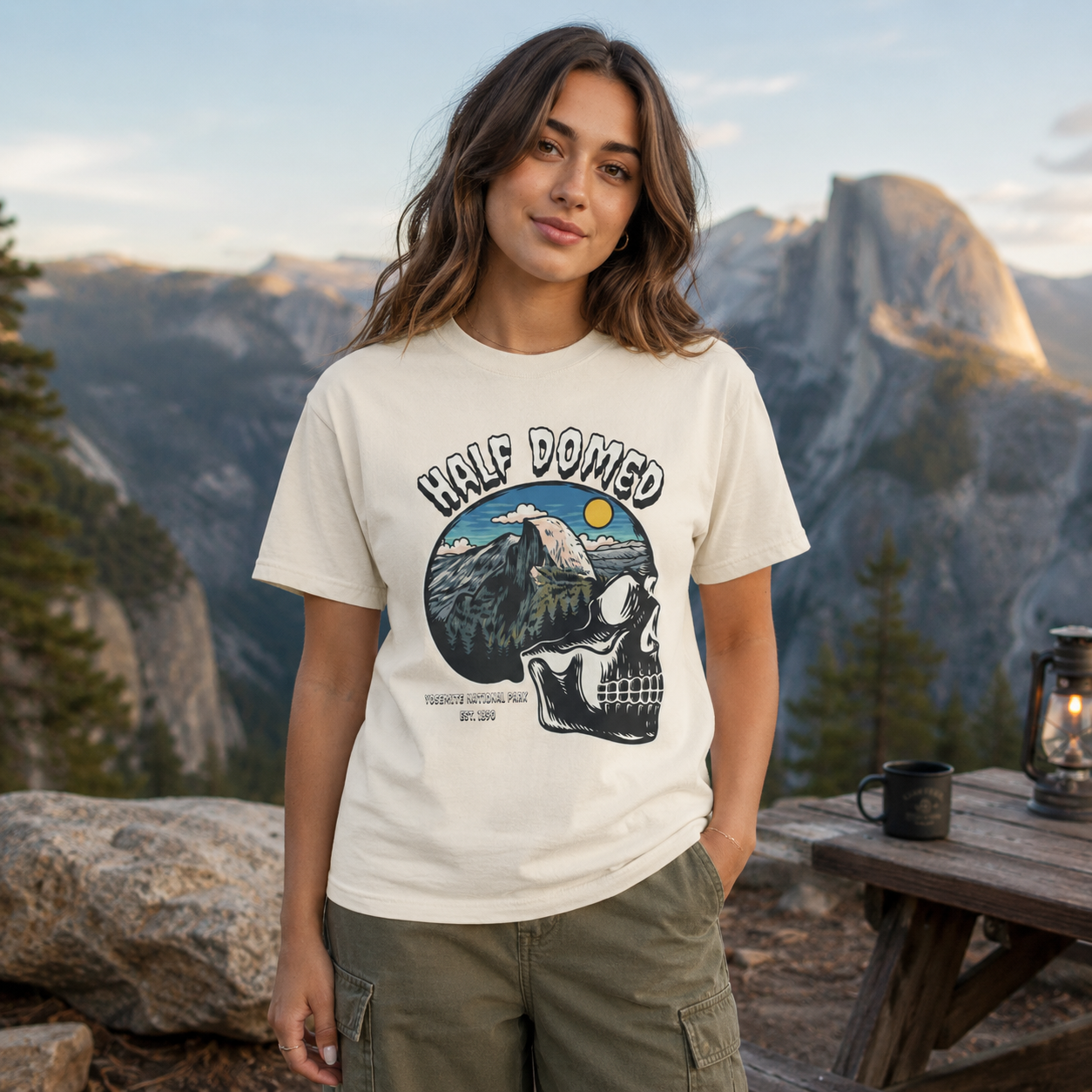 Half Domed Yosemite Graphic Tee – Earth Tones