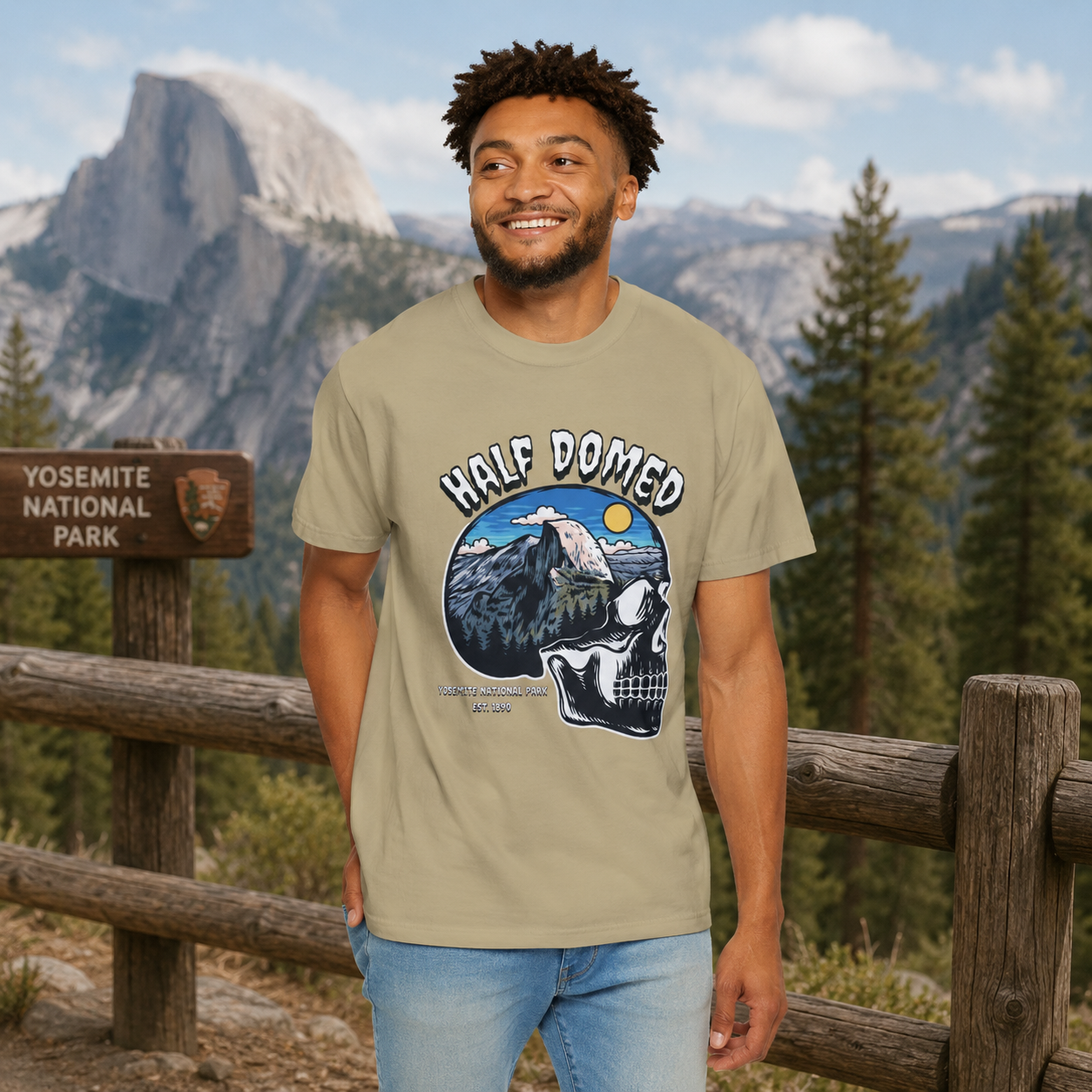 Half Domed Yosemite Graphic Tee – Earth Tones
